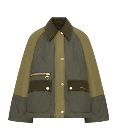 BARBOUR MILBY QUILTED COLOUR-BLOCK JACKET