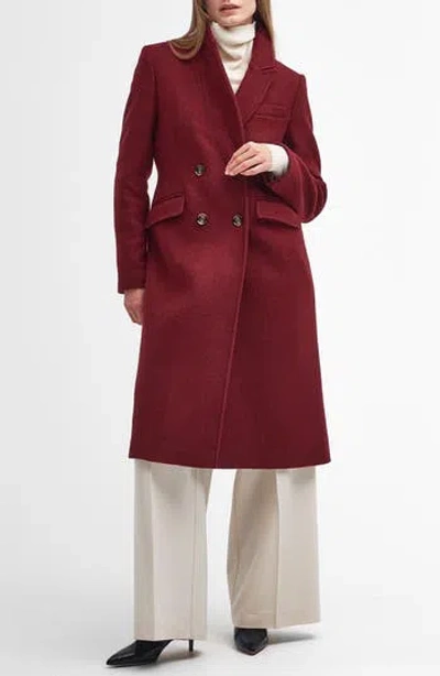 Barbour Marylin Double Breasted Wool Blend Coat In Multi