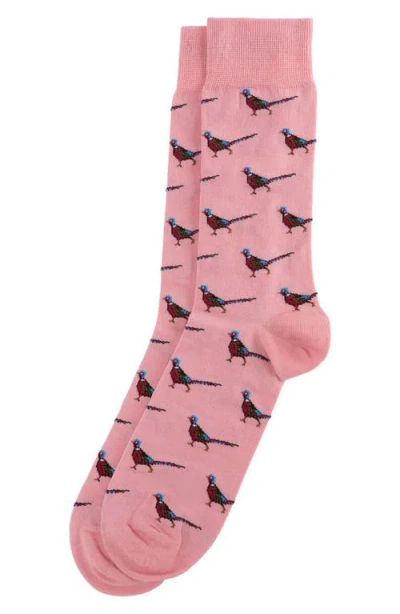 Barbour Mavin Dog Cotton Blend Crew Socks In Pink