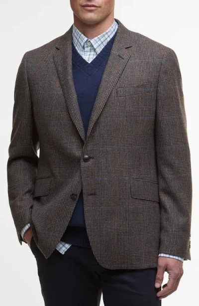 BARBOUR BARBOUR MAXFIELD BROWN COUNTRY CHECK WOOL BLEND SPORT COAT