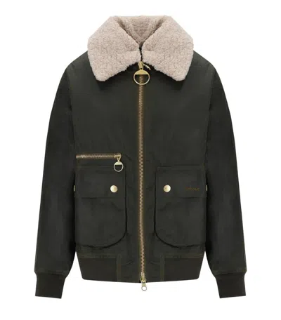 BARBOUR BARBOUR MAXINE WAX OLIVE GREEN JACKET