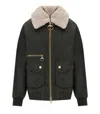 Barbour Womens Archive Olive Maxine Faux-fur-collar Waxed-cotton Jacket In Green