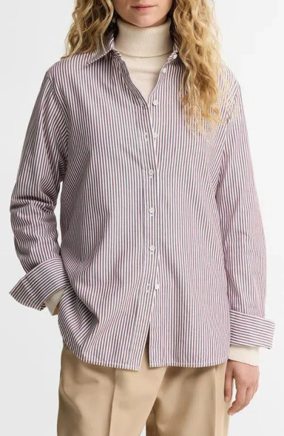 Barbour May Striped Cotton Blend Shirt In Pink