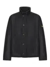 Barbour High-neck Buttoned Jacket In Black