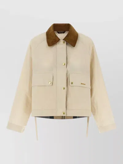 Barbour Medland Rain Jacket Adjustable Cuffs Corduroy In Pink