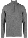 Barbour Melange-effect Half-zip Sweater In Gray