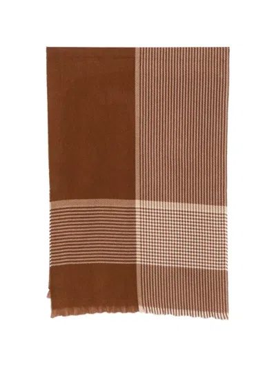 Barbour Melody Check-pattern Scarf In Brown