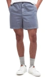 Barbour Melonby Cotton & Linen Shorts In Dark Chambray