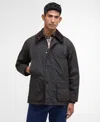 Barbour Brown Waxed Cotton Ashby Jacket In Green