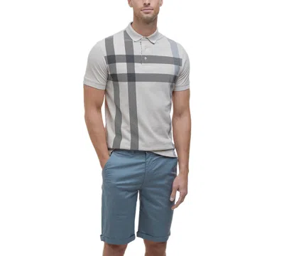 Barbour Blaine Tartan Short-sleeved Polo Shirt In Beige