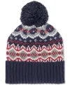 Barbour Men's Case Fair Isle Pom-pom Beanie In Blue Grani