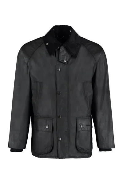 Barbour Classic Sage Waxed Jacket For Men In Navy