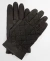 Barbour Men's Darwen Quilted Tartan Gloves In Black