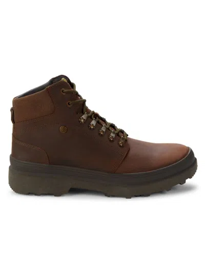 Barbour Men's Davy Leather Ankle Boots In Chocolate