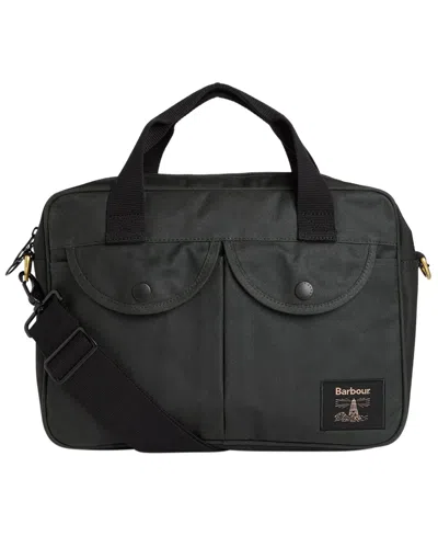 Barbour Men's Field Wax Laptop Crossbody Bag In Sage