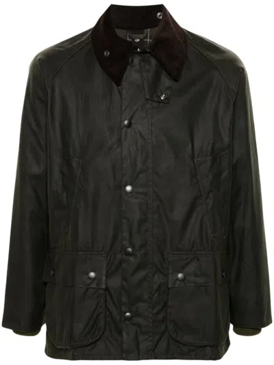 Barbour Men Green Beaufort Snap-fastening Jacket In Black