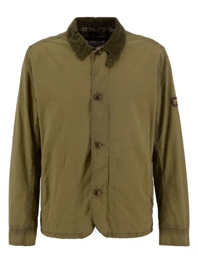 Barbour Men Green Shirt Collar Jacket In Metallic