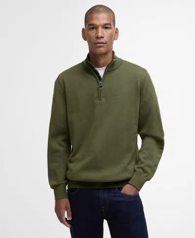 Barbour Men's Half-zip Sweater In Green