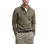 Barbour Cotton Half Zip Knitted Jumper In Vintage Khaki