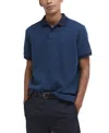 Barbour Harworth Textured Stripe Cotton Polo In Blue