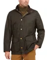Barbour Hereford Waxed Cotton Jacket In Olive