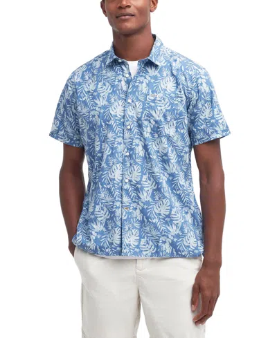 Barbour Men's Ives Summer-fit Tropical Leaf-print Button-down Shirt In Blue