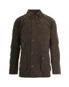Barbour Olive Solid Shirt Collar Jacket In Green