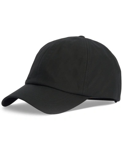 Barbour Men's Logo Embroidered Waxed Sports Cap In Black