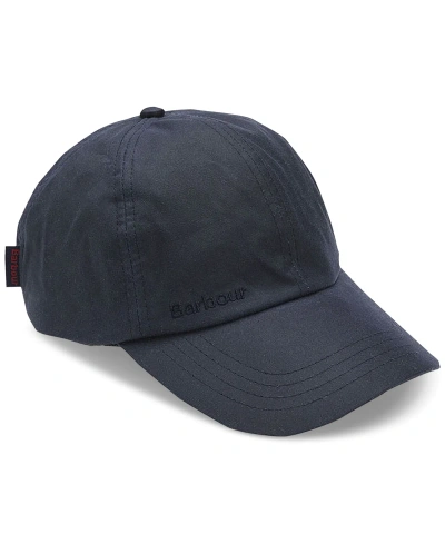 Barbour Men's Logo Embroidered Waxed Sports Cap In Navy