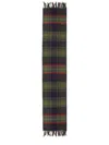 Barbour Tartan Wool Scarf With Fringed Hem In Multi