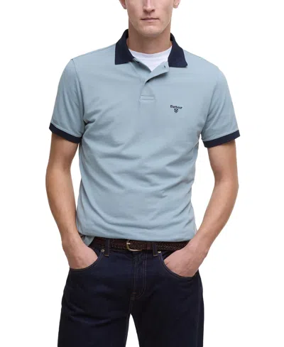 Barbour Men's Lynmouth Contrast Trim Short Sleeve Polo Shirt In Lead