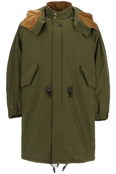 Barbour Men's Padded Parka With Hood In Green