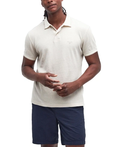 Barbour Men's Powburn Jacquard Short Sleeve Polo Shirt In Mist