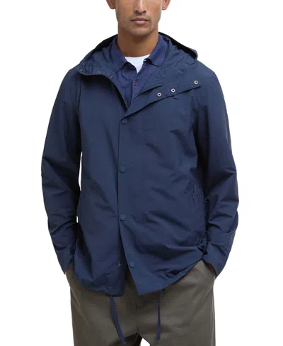 Barbour Men's Quay Showerproof Hooded Jacket In Navy,bleaced Pine