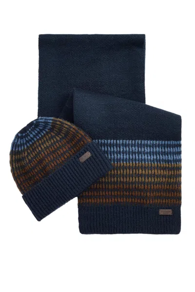 Barbour Men's Scarf And Hat Set  2mmgs0089 In Blue
