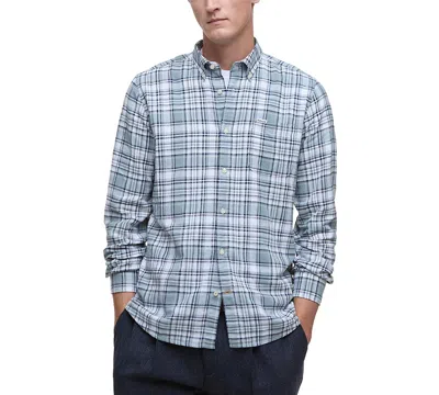 Barbour Men's Tailored-fit Bridport Linen-blend Plaid Shirt In Blue