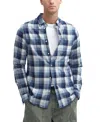 Barbour Hillroad Tailored Fit Buffalo Check Slub Cotton Button-down Shirt In Navy