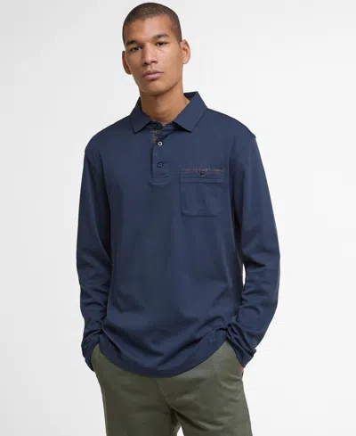 BARBOUR MEN'S TAILORED FIT PREMIUM CORPATCH LONG SLEEVE POLO SHIRT