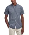 BARBOUR MEN'S TAILORED-FIT TEXTURED SHELL-PRINT BUTTON-DOWN SHIRT