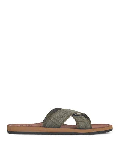 Barbour Men's Toeman Beach Sandals In Olive Tart