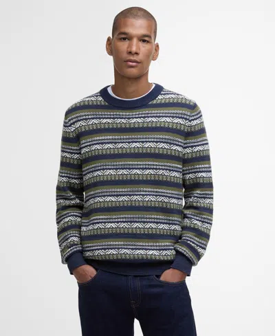 Barbour Men's Topcliffe Fairisle Crewneck Sweater In Blue