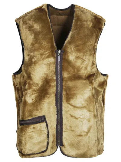 Barbour Men's Warm Pile Zip Waistcoat In Gold