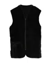 Barbour Men's Zip-front Shearling Vest In Black