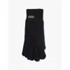 Barbour Mens Black Carlton Ribbed-cuff Wool-blend Knit Gloves In Black