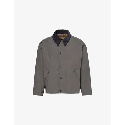 Barbour Mens Corduroy-collar Reversible Regular-fit Woven Jacket Asphalt Grey