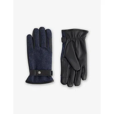 Barbour Mens Barlow Leather Gloves Navy