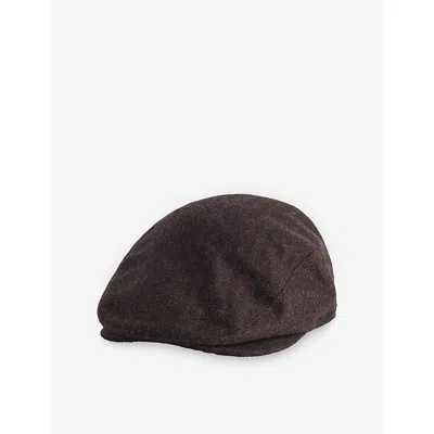 Barbour Mens Barlow Wool-blend Flat Cap Brown Xl