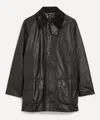 Barbour Sage Green Beaufort Waxed Jacket In Black