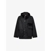 Barbour Mens Black Modified Hooded Waxed-cotton Jacket In Black