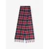 Barbour Mens Cranberry Tartan Tartan-print Lambswool Scarf